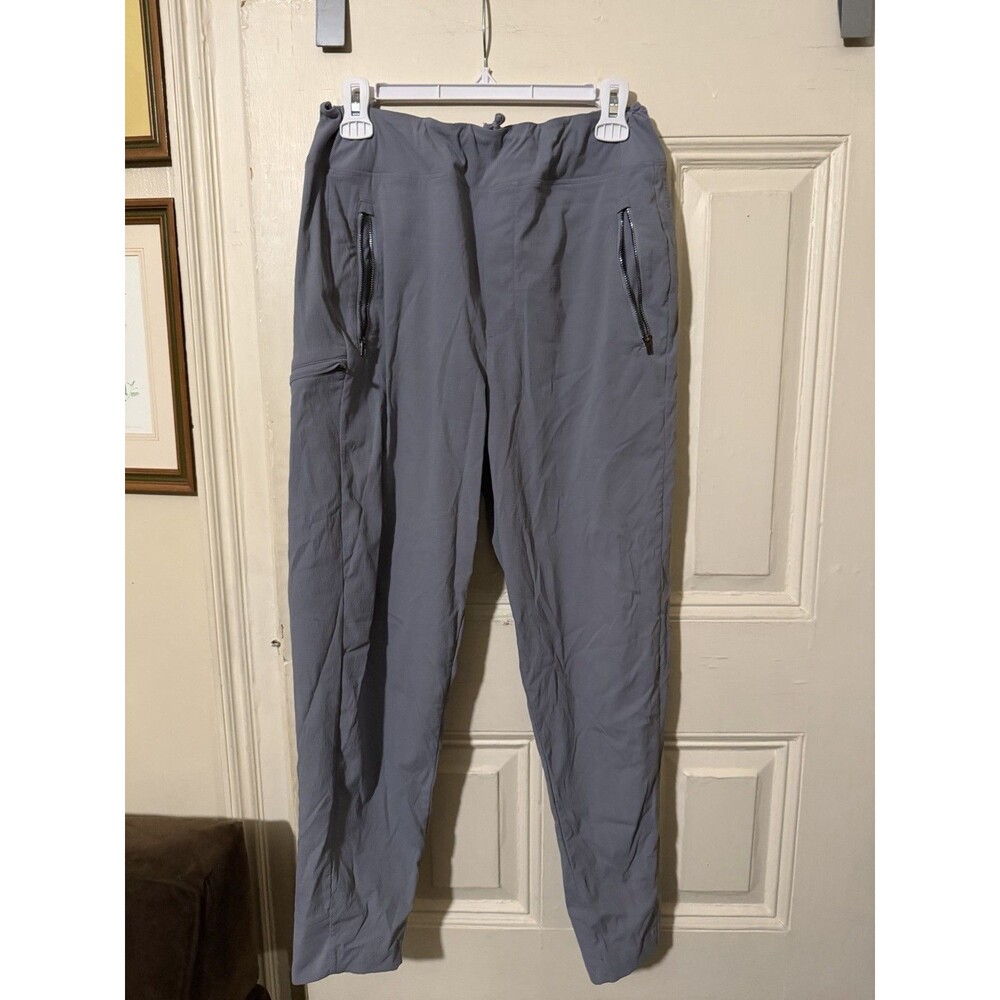 Athleta Women’s Size 12 Gray Hiking Travel Utility Pants Zip Pockets Stretch